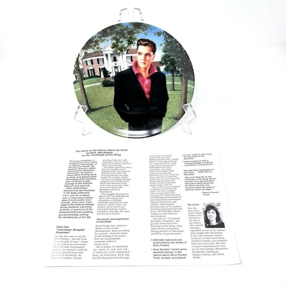 Elvis Presley Delphi Collector Plate Graceland In The Footprints Of The King '93
